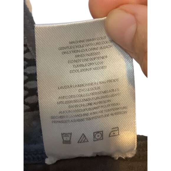 Spalding Womens Gray & Black Striped Sports Bra Crisscross Back M/M - Picture 5 of 6